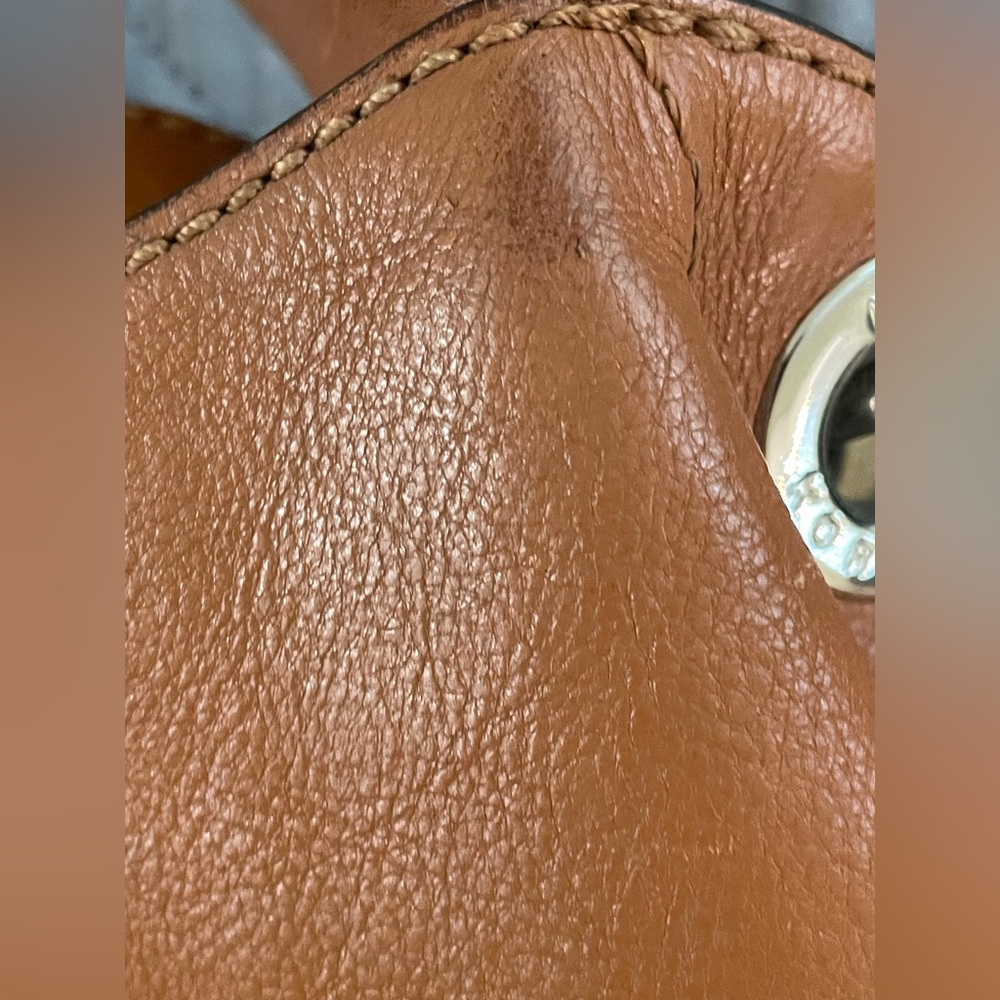 Y2K Michael Kors Cognac Leather Hobo | Studded Boho Chic Early 2000s It Girl Bag - Picture 12 of 16